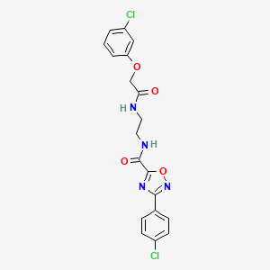 molecular formula C19H16Cl2N4O4 B15002800 N-(2-{[(3-chlorophenoxy)acetyl]amino}ethyl)-3-(4-chlorophenyl)-1,2,4-oxadiazole-5-carboxamide 