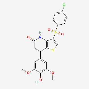 molecular formula C21H18ClNO6S2 B15002811 3-[(4-chlorophenyl)sulfonyl]-7-(4-hydroxy-3,5-dimethoxyphenyl)-6,7-dihydrothieno[3,2-b]pyridin-5(4H)-one 