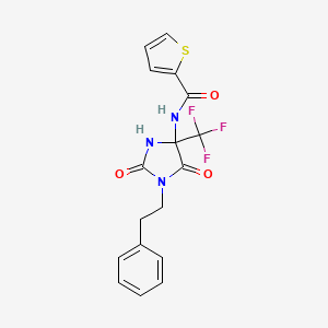 N-[2,5-dioxo-1-(2-phenylethyl)-4-(trifluoromethyl)imidazolidin-4-yl]thiophene-2-carboxamide