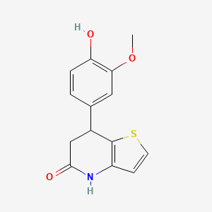 molecular formula C14H13NO3S B15002831 7-(4-hydroxy-3-methoxyphenyl)-6,7-dihydrothieno[3,2-b]pyridin-5(4H)-one 