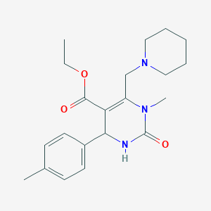 Ethyl 1-methyl-4-(4-methylphenyl)-2-oxo-6-(piperidin-1-ylmethyl)-1,2,3,4-tetrahydropyrimidine-5-carboxylate