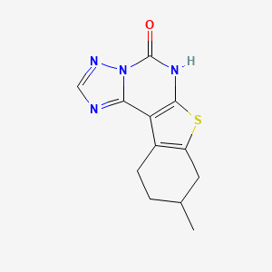 molecular formula C12H12N4OS B15002863 9-methyl-8,9,10,11-tetrahydro[1]benzothieno[3,2-e][1,2,4]triazolo[1,5-c]pyrimidin-5(6H)-one 