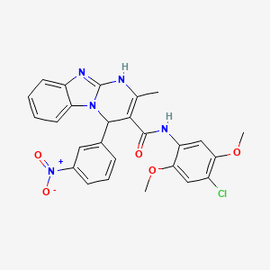 N-(4-chloro-2,5-dimethoxyphenyl)-2-methyl-4-(3-nitrophenyl)-1,4-dihydropyrimido[1,2-a]benzimidazole-3-carboxamide