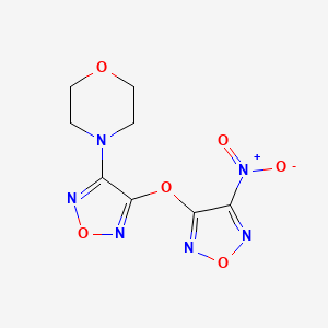 molecular formula C8H8N6O6 B15002904 4-{4-[(4-Nitro-1,2,5-oxadiazol-3-yl)oxy]-1,2,5-oxadiazol-3-yl}morpholine 