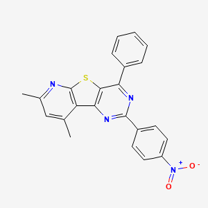 11,13-dimethyl-4-(4-nitrophenyl)-6-phenyl-8-thia-3,5,10-triazatricyclo[7.4.0.02,7]trideca-1(9),2(7),3,5,10,12-hexaene