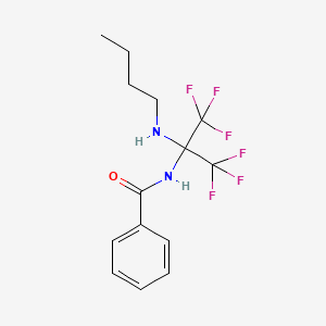 molecular formula C14H16F6N2O B15002912 N-[1-(Butylamino)-2,2,2-trifluoro-1-(trifluoromethyl)ethyl]benzamide 