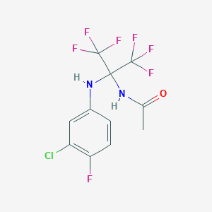 N-{2-[(3-chloro-4-fluorophenyl)amino]-1,1,1,3,3,3-hexafluoropropan-2-yl}acetamide