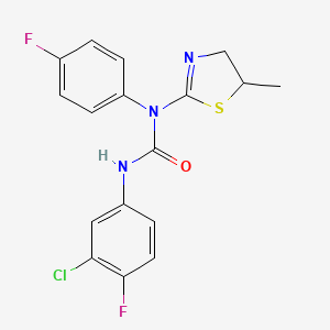 3-(3-Chloro-4-fluorophenyl)-1-(4-fluorophenyl)-1-(5-methyl-4,5-dihydro-1,3-thiazol-2-yl)urea