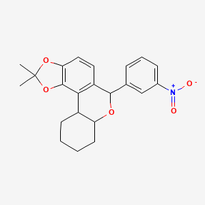 2,2-dimethyl-6-(3-nitrophenyl)-7a,8,9,10,11,11a-hexahydro-6H-[1,3]benzodioxolo[5,4-c]chromene