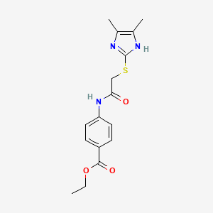 ethyl 4-({[(4,5-dimethyl-1H-imidazol-2-yl)sulfanyl]acetyl}amino)benzoate