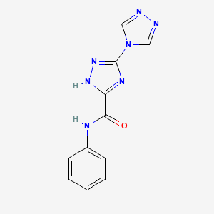 molecular formula C11H9N7O B15003001 1H-1,2,4-Triazole-3-carboxamide, N-phenyl-5-(4H-1,2,4-triazol-4-yl)- 