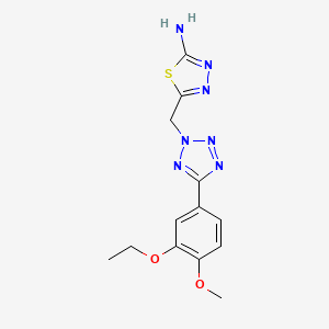 molecular formula C13H15N7O2S B15003043 5-{[5-(3-ethoxy-4-methoxyphenyl)-2H-tetrazol-2-yl]methyl}-1,3,4-thiadiazol-2-amine 