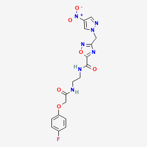 N-(2-{[(4-fluorophenoxy)acetyl]amino}ethyl)-3-[(4-nitro-1H-pyrazol-1-yl)methyl]-1,2,4-oxadiazole-5-carboxamide