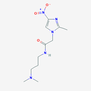 molecular formula C11H19N5O3 B15003053 N-[3-(dimethylamino)propyl]-2-(2-methyl-4-nitro-1H-imidazol-1-yl)acetamide 