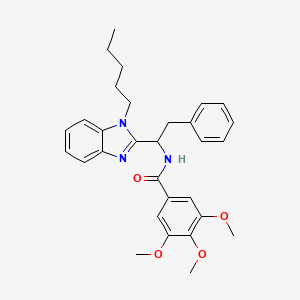 molecular formula C30H35N3O4 B15003076 3,4,5-trimethoxy-N-[1-(1-pentyl-1H-benzimidazol-2-yl)-2-phenylethyl]benzamide 