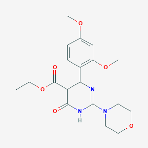 molecular formula C19H25N3O6 B15003078 Ethyl 4-(2,4-dimethoxyphenyl)-2-morpholino-6-oxo-1,4,5,6-tetrahydro-5-pyrimidinecarboxylate 