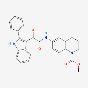 molecular formula C27H23N3O4 B15003083 methyl 6-{[oxo(2-phenyl-1H-indol-3-yl)acetyl]amino}-3,4-dihydroquinoline-1(2H)-carboxylate 