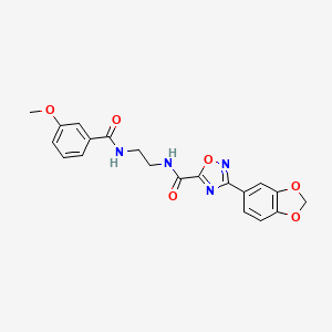 3-(1,3-benzodioxol-5-yl)-N-(2-{[(3-methoxyphenyl)carbonyl]amino}ethyl)-1,2,4-oxadiazole-5-carboxamide