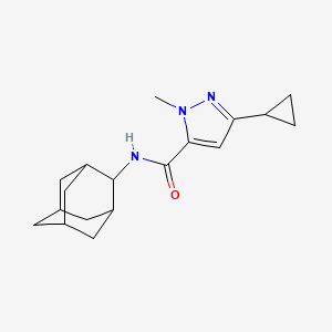 1H-Pyrazole-5-carboxamide, 3-cyclopropyl-1-methyl-N-tricyclo[3.3.1.1(3,7)]dec-2-yl-