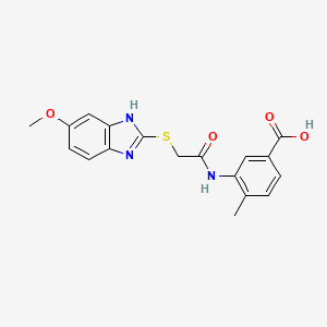 3-({[(5-methoxy-1H-benzimidazol-2-yl)sulfanyl]acetyl}amino)-4-methylbenzoic acid