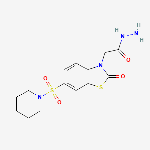 2-[2-oxo-6-(piperidin-1-ylsulfonyl)-1,3-benzothiazol-3(2H)-yl]acetohydrazide