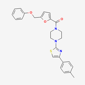 molecular formula C26H25N3O3S B15003113 {4-[4-(4-Methylphenyl)-1,3-thiazol-2-yl]piperazin-1-yl}[5-(phenoxymethyl)furan-2-yl]methanone 