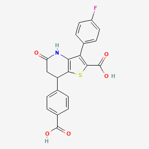 7-(4-Carboxyphenyl)-3-(4-fluorophenyl)-5-oxo-4,5,6,7-tetrahydrothieno[3,2-b]pyridine-2-carboxylic acid