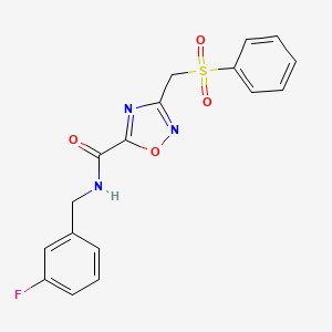 N-(3-fluorobenzyl)-3-[(phenylsulfonyl)methyl]-1,2,4-oxadiazole-5-carboxamide