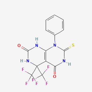 8-phenyl-7-thioxo-4,4-bis(trifluoromethyl)-4,6,7,8-tetrahydropyrimido[4,5-d]pyrimidine-2,5(1H,3H)-dione