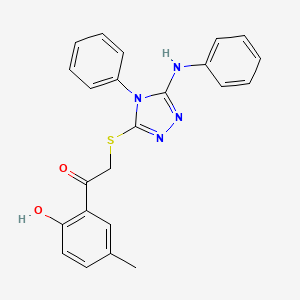 1-(2-hydroxy-5-methylphenyl)-2-{[4-phenyl-5-(phenylamino)-4H-1,2,4-triazol-3-yl]sulfanyl}ethanone