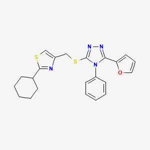 3-{[(2-cyclohexyl-1,3-thiazol-4-yl)methyl]sulfanyl}-5-(furan-2-yl)-4-phenyl-4H-1,2,4-triazole