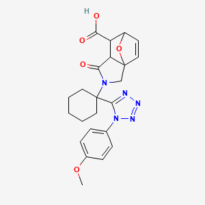 2-{1-[1-(4-methoxyphenyl)-1H-tetrazol-5-yl]cyclohexyl}-1-oxo-1,2,3,6,7,7a-hexahydro-3a,6-epoxyisoindole-7-carboxylic acid