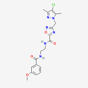 3-[(4-chloro-3,5-dimethyl-1H-pyrazol-1-yl)methyl]-N-(2-{[(3-methoxyphenyl)carbonyl]amino}ethyl)-1,2,4-oxadiazole-5-carboxamide