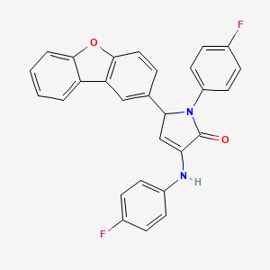 5-dibenzo[b,d]furan-2-yl-1-(4-fluorophenyl)-3-[(4-fluorophenyl)amino]-1,5-dihydro-2H-pyrrol-2-one