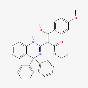 ethyl (2E)-2-(4,4-diphenyl-3,4-dihydroquinazolin-2(1H)-ylidene)-3-(4-methoxyphenyl)-3-oxopropanoate