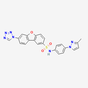 N-[4-(3-methyl-1H-pyrazol-1-yl)phenyl]-7-(1H-tetrazol-1-yl)dibenzo[b,d]furan-2-sulfonamide