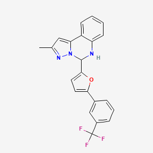 molecular formula C22H16F3N3O B15003333 2-Methyl-5-{5-[3-(trifluoromethyl)phenyl]furan-2-yl}-5,6-dihydropyrazolo[1,5-c]quinazoline 