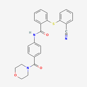 molecular formula C25H21N3O3S B15003348 2-[(2-cyanophenyl)sulfanyl]-N-[4-(morpholin-4-ylcarbonyl)phenyl]benzamide 