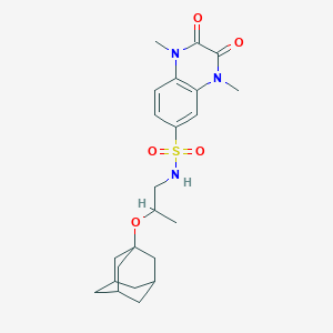 1,4-dimethyl-2,3-dioxo-N-[2-(tricyclo[3.3.1.1~3,7~]dec-1-yloxy)propyl]-1,2,3,4-tetrahydroquinoxaline-6-sulfonamide