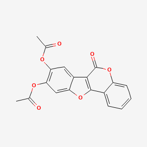 molecular formula C19H12O7 B15003391 8-(acetyloxy)-6-oxo-6H-[1]benzofuro[3,2-c]chromen-9-yl acetate CAS No. 38450-33-8