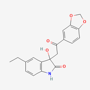 2H-Indol-2-one, 3-[2-(1,3-benzodioxol-5-yl)-2-oxoethyl]-5-ethyl-1,3-dihydro-3-hydroxy-