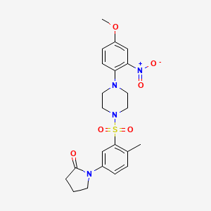 1-(3-{[4-(4-Methoxy-2-nitrophenyl)piperazin-1-yl]sulfonyl}-4-methylphenyl)pyrrolidin-2-one