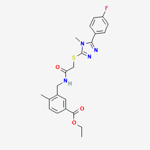 ethyl 3-{[({[5-(4-fluorophenyl)-4-methyl-4H-1,2,4-triazol-3-yl]sulfanyl}acetyl)amino]methyl}-4-methylbenzoate