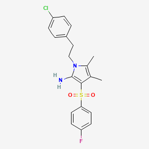 1-[2-(4-chlorophenyl)ethyl]-3-[(4-fluorophenyl)sulfonyl]-4,5-dimethyl-1H-pyrrol-2-amine