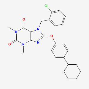 7-(2-chlorobenzyl)-8-(4-cyclohexylphenoxy)-1,3-dimethyl-3,7-dihydro-1H-purine-2,6-dione