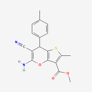 methyl 5-amino-6-cyano-2-methyl-7-(4-methylphenyl)-7H-thieno[3,2-b]pyran-3-carboxylate