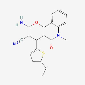 2-amino-4-(5-ethylthiophen-2-yl)-6-methyl-5-oxo-5,6-dihydro-4H-pyrano[3,2-c]quinoline-3-carbonitrile