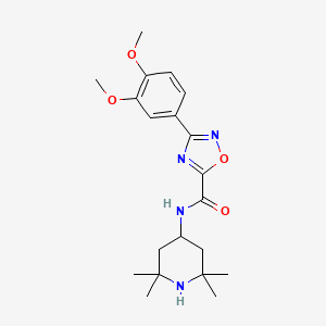 molecular formula C20H28N4O4 B15003535 3-(3,4-dimethoxyphenyl)-N-(2,2,6,6-tetramethylpiperidin-4-yl)-1,2,4-oxadiazole-5-carboxamide 