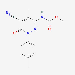 Methyl 5-cyano-4-methyl-1-(4-methylphenyl)-6-oxo-1,6-dihydropyridazin-3-ylcarbamate