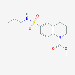 molecular formula C14H20N2O4S B15003611 methyl 6-(propylsulfamoyl)-3,4-dihydroquinoline-1(2H)-carboxylate 